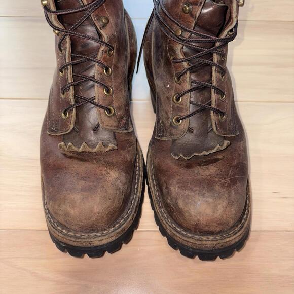 White’s Boots Brown Leather Lace Up Work Boots Steel Toe Men’s 7.5 D USA Made - Picture 5 of 9